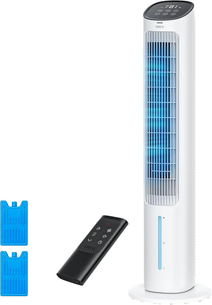 Dreo Portable Air Conditioners Fan, 40锟 Standing Fans That Blow Cold Air, Portable AC锟 0掳 Oscillating Evaporative Air Cooler锛Removable Water Tank