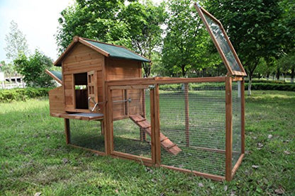 Outdoor 80 In. Wooden Chicken Coop Nest Box Chicken Coop Poultry Pet Cage