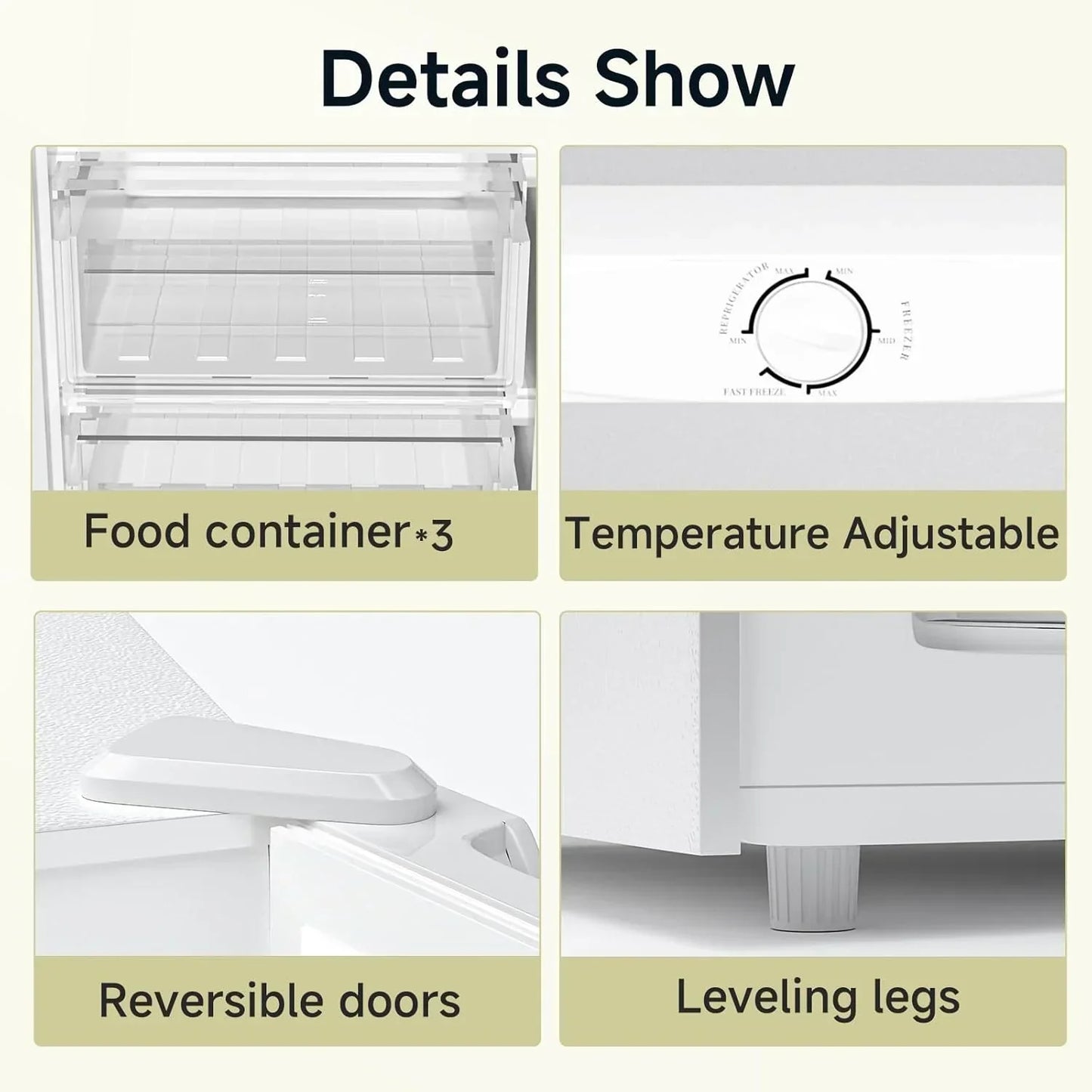 Bangson Upright Freezer 7.0 Cu. Ft. Stand Up Freezer Convertible Upright Freezer/Refrigerator
