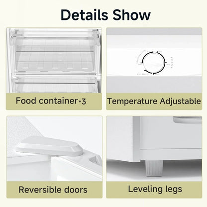 Bangson Upright Freezer 7.0 Cu. Ft. Stand Up Freezer Convertible Upright Freezer/Refrigerator