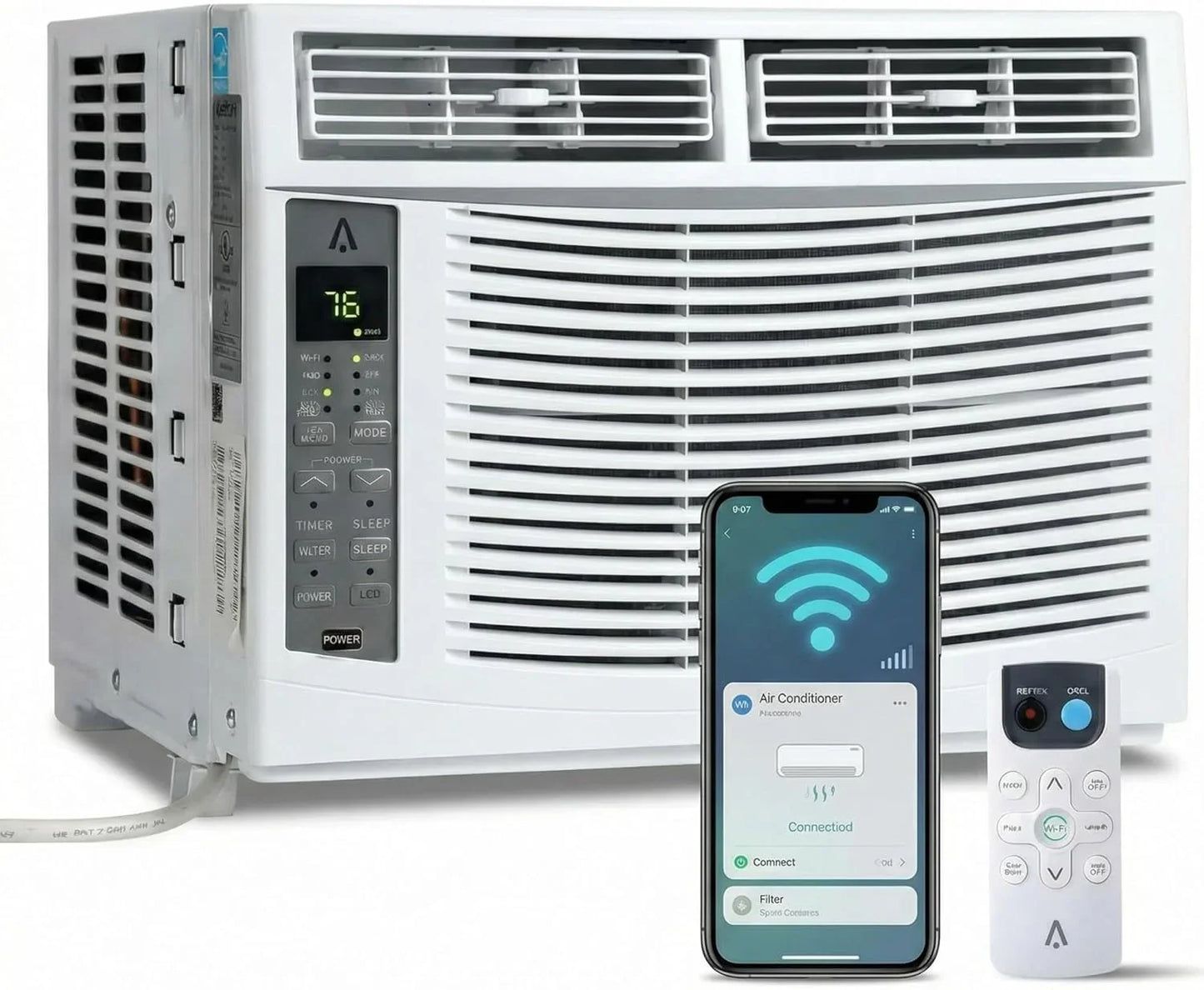 6000 BTU Window Air Conditioner, Cools Up To 375 Sq. Ft., Wi-Fi Enabled Energy