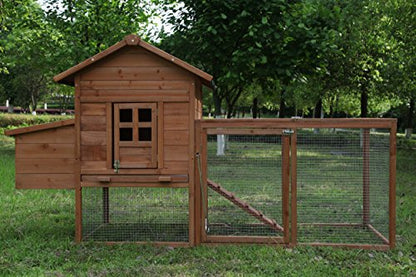 Outdoor 80 In. Wooden Chicken Coop Nest Box Chicken Coop Poultry Pet Cage