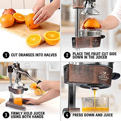 Zulay Kitchen Cast Iron Orange Juice Squeezer Heavy Duty