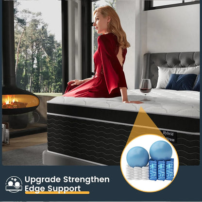 Full Size Mattress, 10 In. Full Size Mattress In A Box, Medium Plush Hybrid Mattress