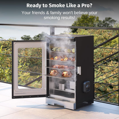 East Oak 30 In. Outdoor Electric Smoker Built-In Meat Probe Smokes Up To 6 Times Longer