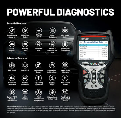 Innova 5610 OBD2 Bidirectional Scan Tool With Updates And Support