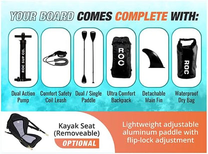 Roc Inflatable Stand-Up Paddle Board Sup Paddle Board Accessories Anti-Slip Comfortable Deck