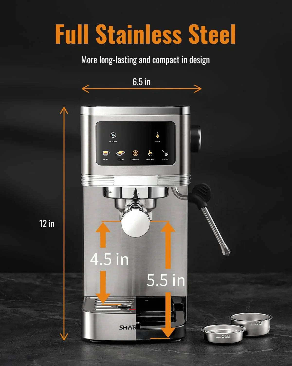 Shardor Espresso Machine 20 Bar, Professional Espresso Machine With Milk Frother And Touchscreen