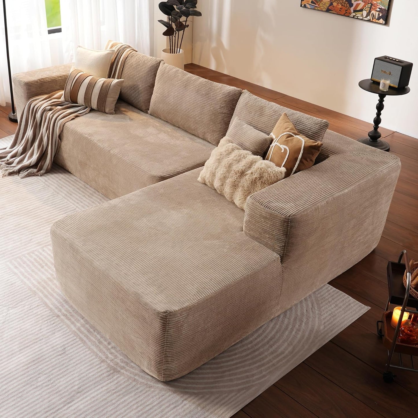 Ovios 104 In. Cloud Sectional Couch With L-Shape Chaise, Modern Modular Sofa With Deep Seat, Upholstered Couches For Living Room Bedroom