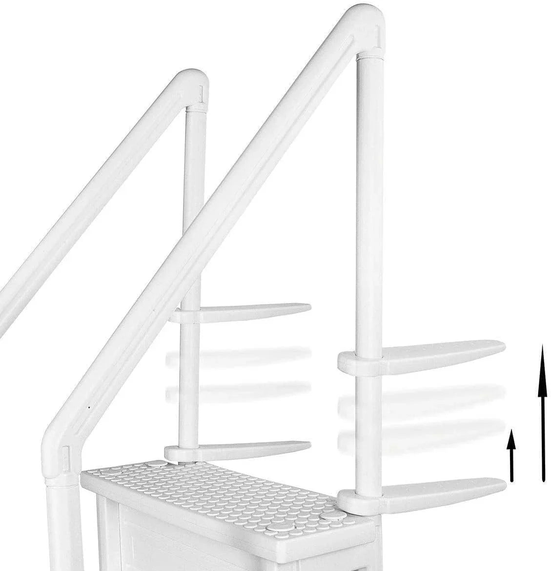 Select Anti-Slip in-Pool Steps, Gray, For Above Ground Swimming Pools, Can Mount To Decks 48 In. To 54 In. H, Safety Stairs Capacity Up To 300 Lbs