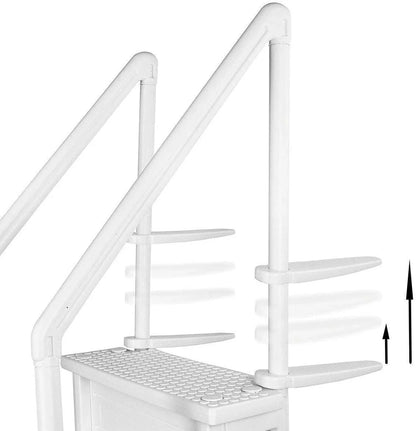 Select Anti-Slip in-Pool Steps, Gray, For Above Ground Swimming Pools, Can Mount To Decks 48 In. To 54 In. H, Safety Stairs Capacity Up To 300 Lbs