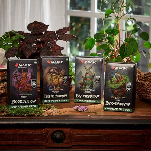 Magic, The Gathering Bloomburrow Commander Deck Bundle, Includes All 4 Decks, Animated Army Family Matters Peace Offering And Squirreled Away
