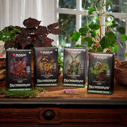 Magic, The Gathering Bloomburrow Commander Deck Bundle, Includes All 4 Decks, Animated Army Family Matters Peace Offering And Squirreled Away