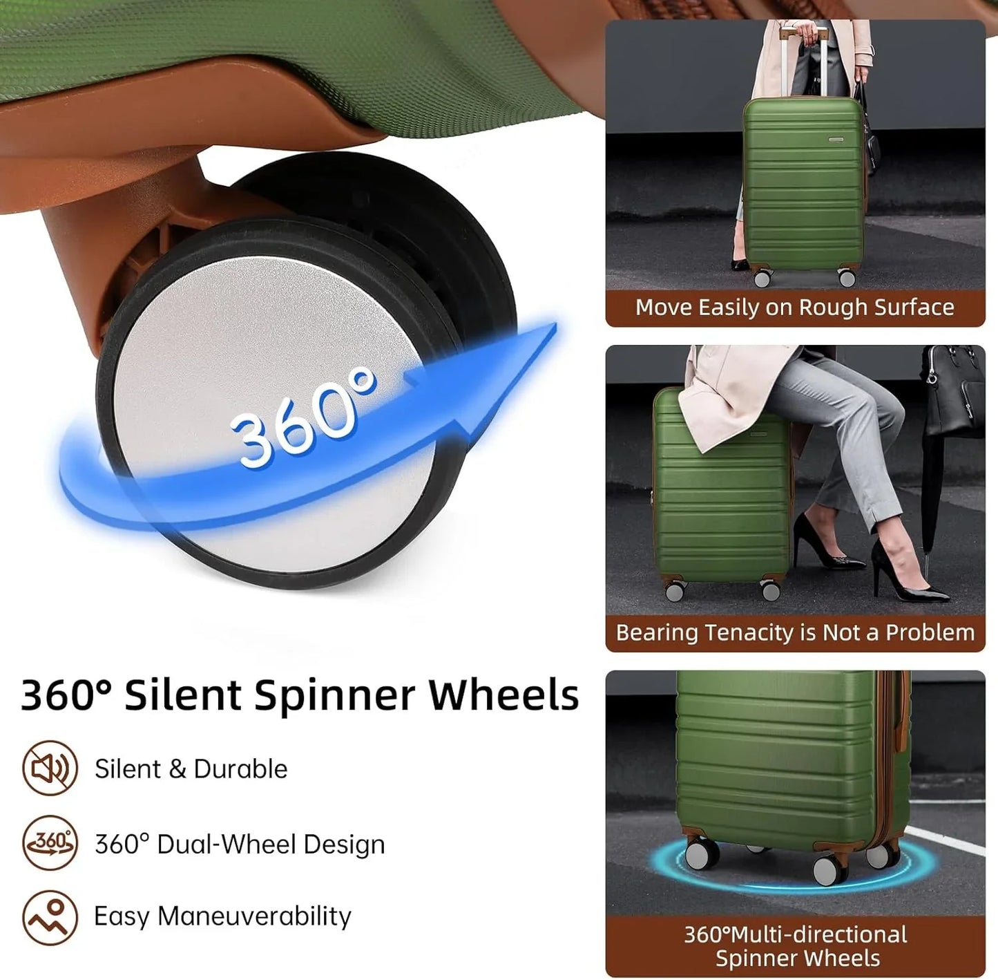 6-piece Luggage Set, Expandable Hardshell Suitcase Set With Spinner Wheels, Lightweight Rolling Luggage Set