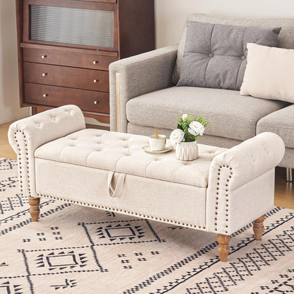 Furniliving Modern Storage Ottoman Bench