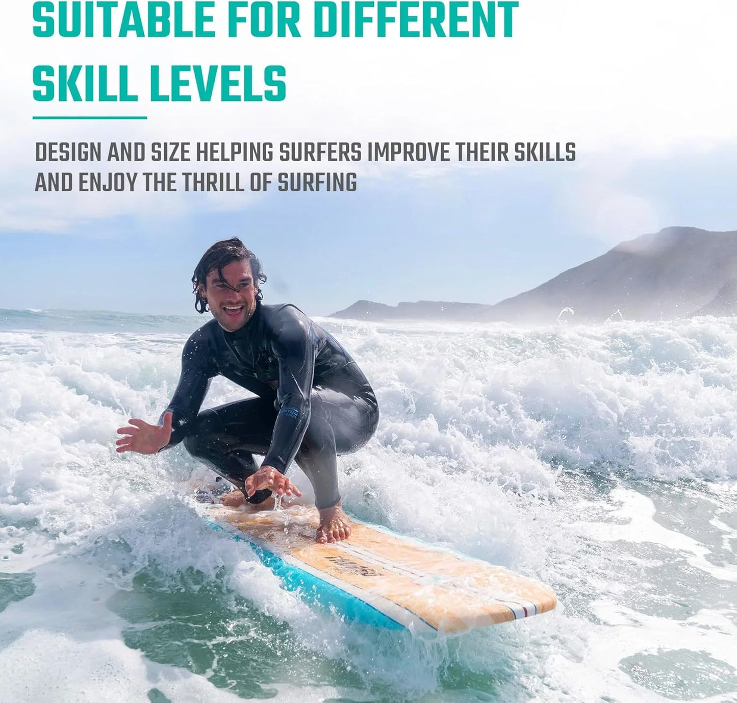 Thurso Surf 7/8 Ft. Soft Top Foam Beginner Surfboard For Adults And Kids Perfect Longboard For Surfing Beach Fun And Water Sports Lightweight