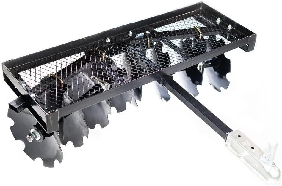 Titan Distributors Inc. 4-Ft Notched Disc Harrow Attachment Pull Behind For ATV And UTV 2-in Towball Hitch NO250072