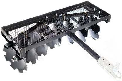 Titan Distributors Inc. 4-Ft Notched Disc Harrow Attachment Pull Behind For ATV And UTV 2-in Towball Hitch NO250072
