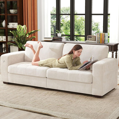 Ihanherry 146 In. U-Shaped Modern Sofa Modular Sectional Cloud Couch With 2 Ottoman