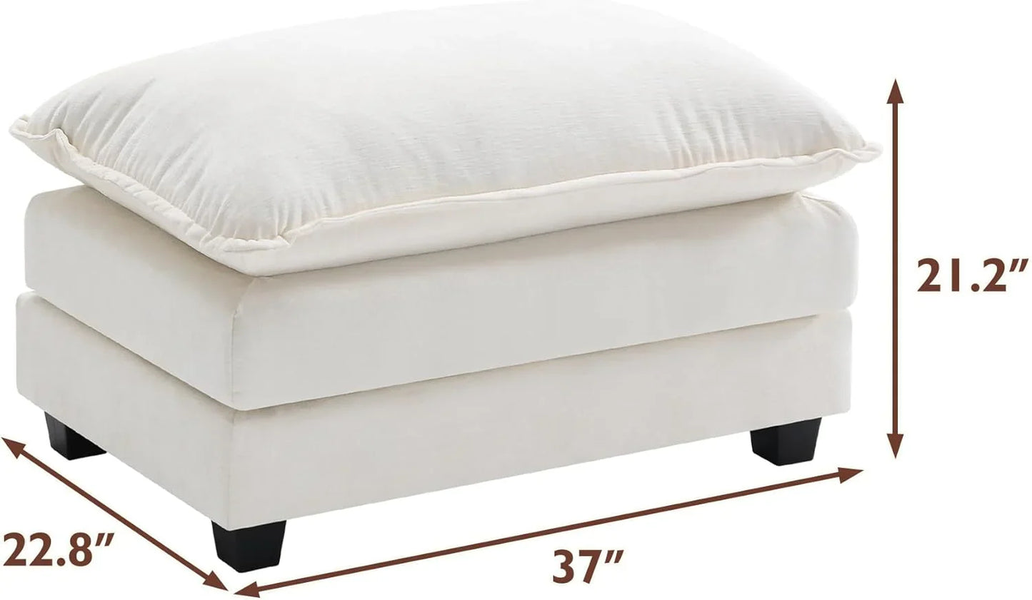 Ihanherry 146 In. U-Shaped Modern Sofa Modular Sectional Cloud Couch With 2 Ottoman