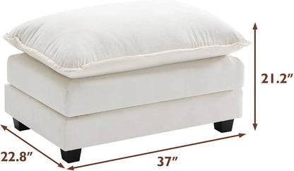 Ihanherry 146 In. U-Shaped Modern Sofa Modular Sectional Cloud Couch With 2 Ottoman