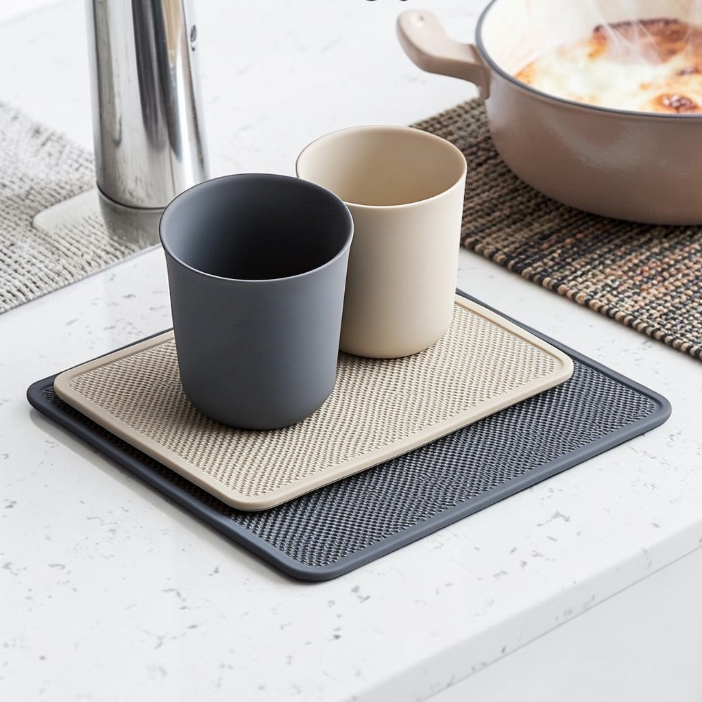 Skvnjg Heavy-Duty Honeycomb Silicone Placemat Set (4-Pack)