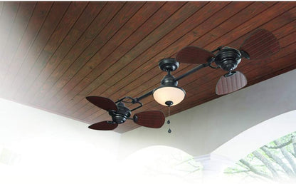 Harbor Breeze Twin Breeze II 74 In. Outdoor Ceiling Fan, Bronze