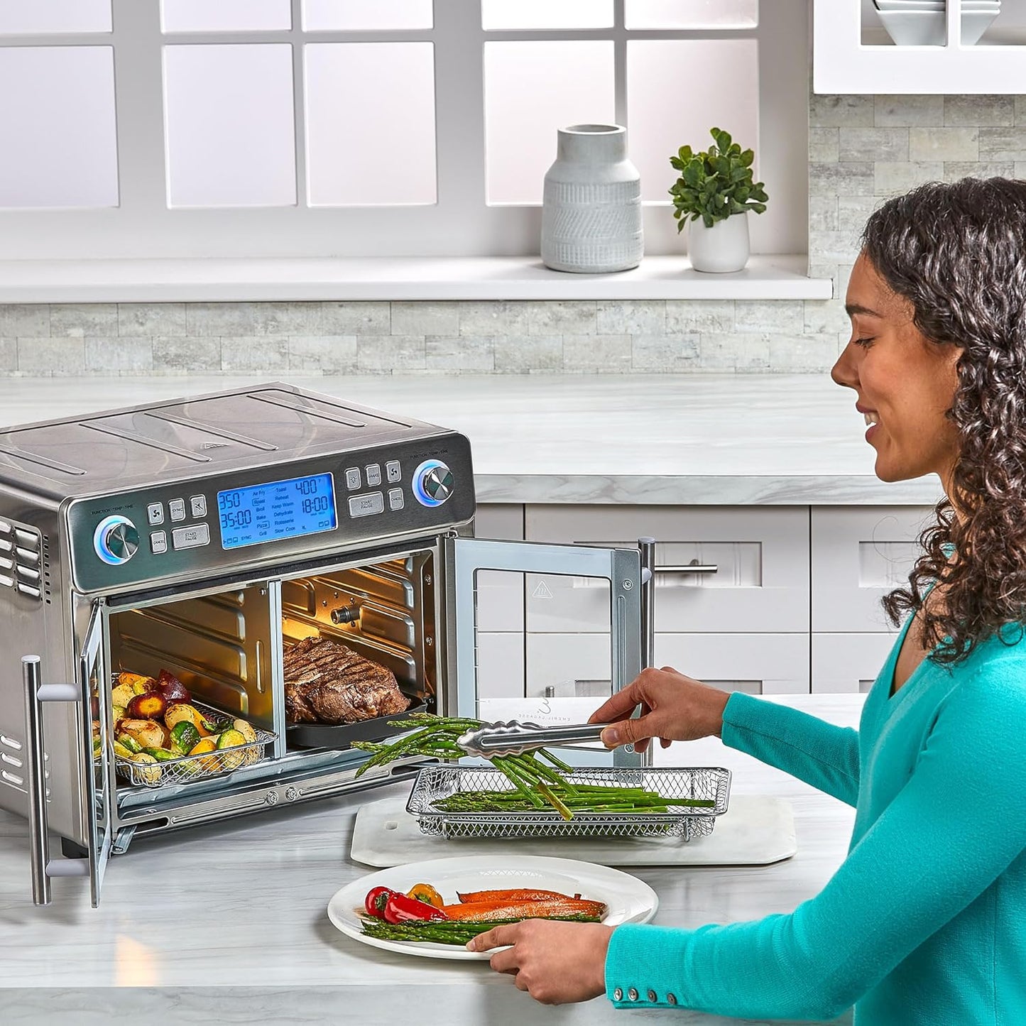 Emeril Lagasse Dual Zone 360 Air Fryer Oven Combo With French Door, 25 Qt. Extra Large, Cook Two Foods In Different Ways