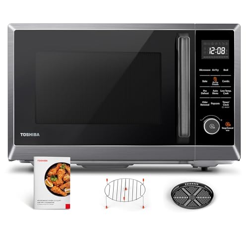 Toshiba Air Fryer Combo 8-in-1 Countertop Microwave Oven, With Convection, Broil, Odor Removal Mode, 12.4 In. Position Memory Turntable