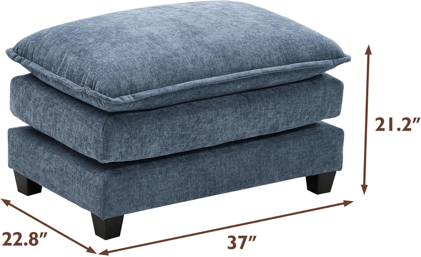 Ihanherry 146 In. U-Shaped Modern Sofa Modular Sectional Cloud Couch With 2 Ottoman