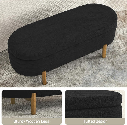 Furniliving Modern Storage Ottoman Bench