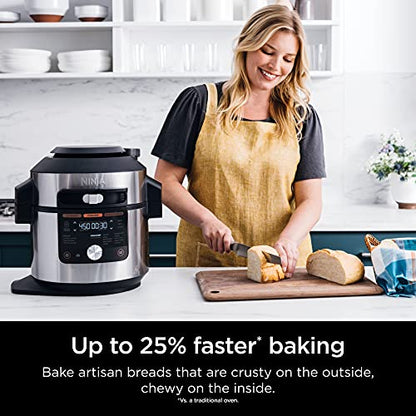 Ninja OL701 Foodi 14-in-1 Smart XL 8 Qt. Pressure Cooker Steam Fryer With SmartLid And Thermometer Auto Steam Release, That Air Fries