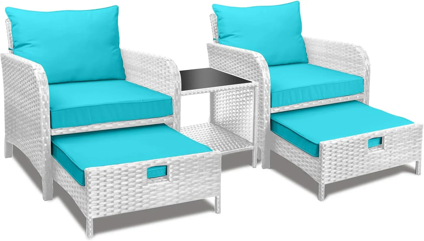 Leveleve Balcony Furniture 5 Piece Patio Conversation Set