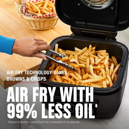 George Foreman Beyond Grill锟 7-in-1 Electric Indoor Grill With Air Fry Technology, MCAFD800D, Black, Large