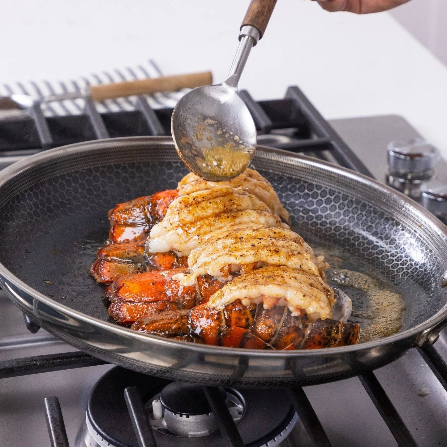HexClad 6 Piece Hybrid Stainless Steel Cookware Pan Set 8 In. 10 In. 12 In. With Glass Lids Size, One Size Black
