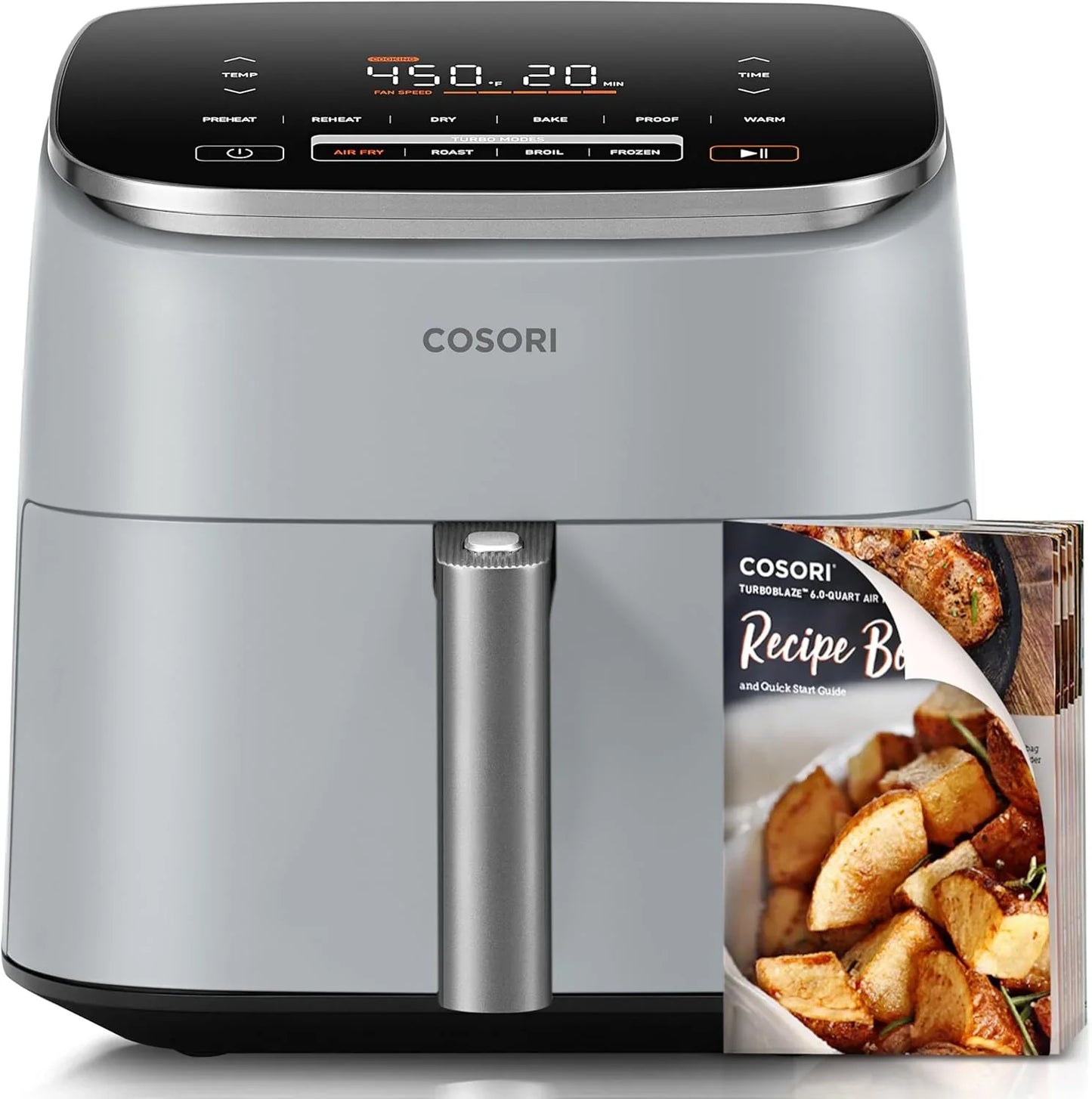 Cosori Air Fryer 9-in-1 Compact And Large 6-Qt. Fast Turbo Modes Precise Heat For Even Results