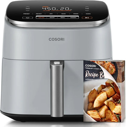 Cosori Air Fryer 9-in-1 Compact And Large 6-Qt. Fast Turbo Modes Precise Heat For Even Results