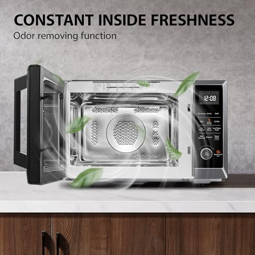 Toshiba Air Fryer Combo 8-in-1 Countertop Microwave Oven, With Convection, Broil, Odor Removal Mode, 12.4 In. Position Memory Turntable