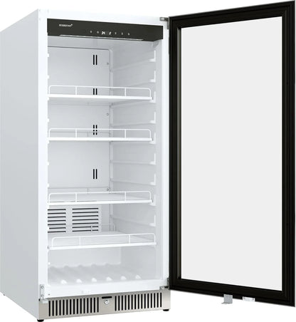22 In. Wide 10.1 Cu. Ft. Commercial Beverage Merchandiser, Stainless Steel, Temp Alarm, Reversible Door