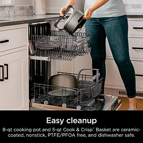 Ninja OL701 Foodi 14-in-1 Smart XL 8 Qt. Pressure Cooker Steam Fryer With SmartLid And Thermometer Auto Steam Release, That Air Fries