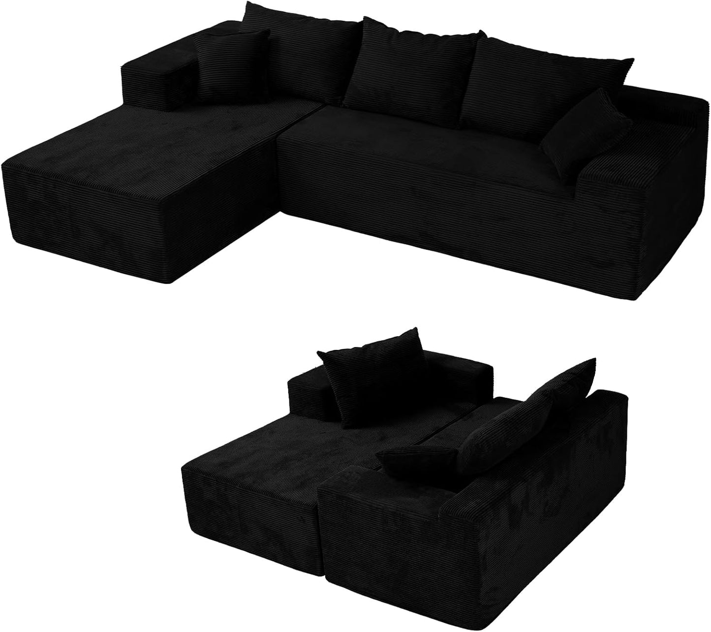 Cloud Sectional Couch With L-Shape Chaise, Modern Modular Sofa With Deep Seat, Upholstered Couches For Living Room Bedroom, No Assembly Required