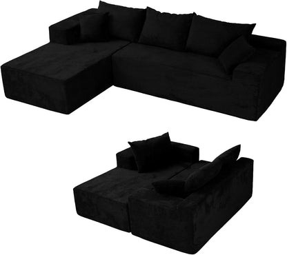 Cloud Sectional Couch With L-Shape Chaise, Modern Modular Sofa With Deep Seat, Upholstered Couches For Living Room Bedroom, No Assembly Required