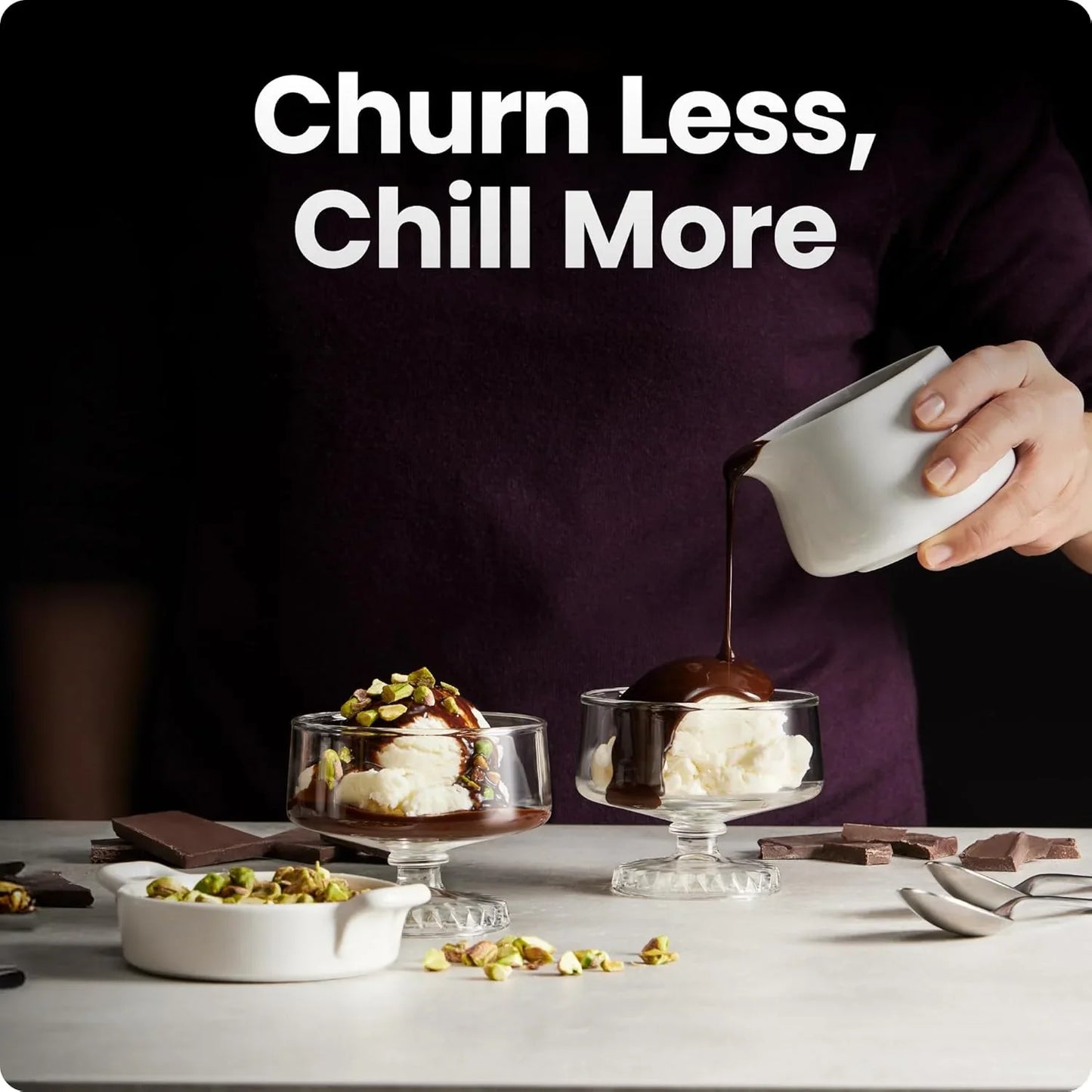 Iceman By Chefman Ice Cream Maker, No Pre-Freezing With Built-In Compressor, Makes Ice Cream, Froyo, Sorbet, Sherbet, Italian Ice, Frozen Yogurt