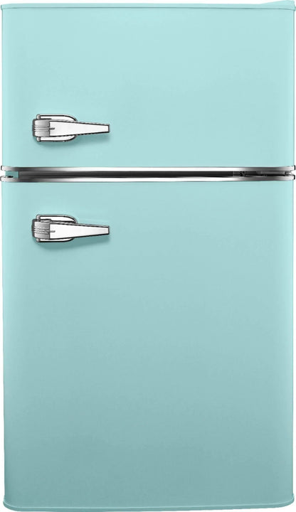 3.1 Cu. Ft. Retro Mini Fridge With Top Freezer, Cool Mint