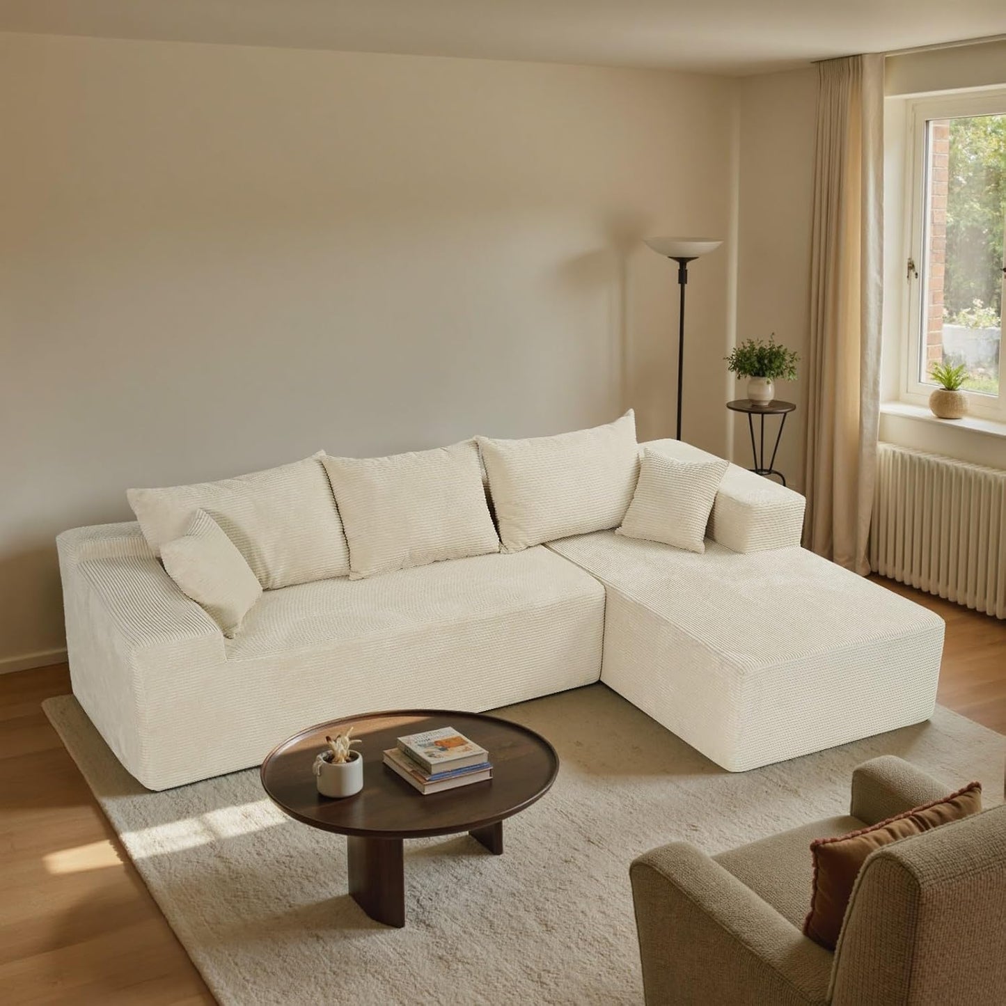 Cloud Sectional Couch With L-Shape Chaise, Modern Modular Sofa With Deep Seat, Upholstered Couches For Living Room Bedroom, No Assembly Required
