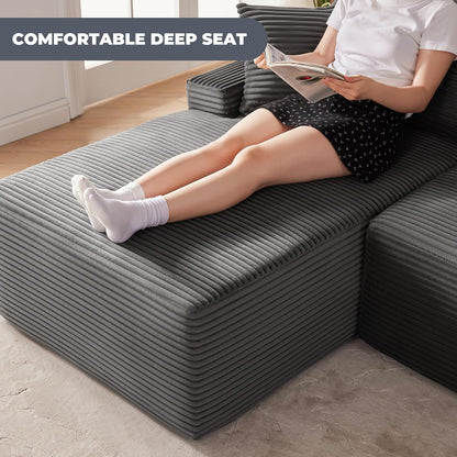 110 Cloud Sectional Couch, Boneless Sofa For Living Room Modular Sectional Sofa With Deep Seat