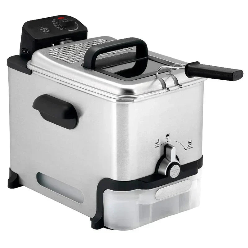 Ultimate Steel Deep Fryer With Basket 3.5 Liter Oil And 2.6 Pound Food Capacity