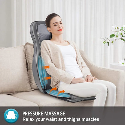 Comfier Massager Chair With Heat Shiatsu Neck Back Massager Portable With Compress And Rolling Massage Chair Pad For Full Back Neck And