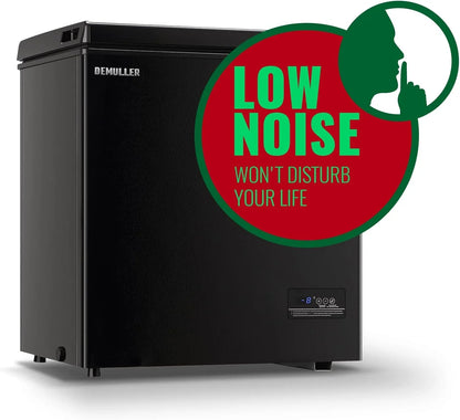 Chest Freezer 5.0Cubic Feet Deep Freezer Freestanding Freezers Removable Stainless Steel Basket
