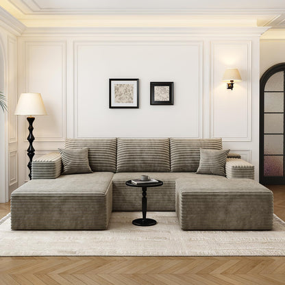 107.5 In. Cloud Modular Sectional Sofa Couch With L-Shape Chaise, Modern Minimalist Upholstered Couches For Living Room Bedroom
